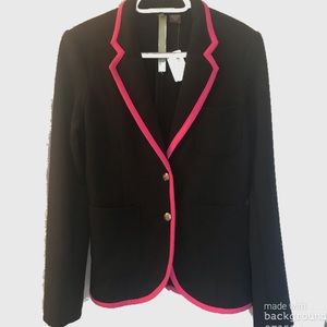 Black Blazer with Pink Piping